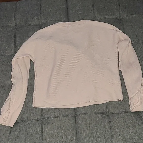 Ann Taylor Pointelle Pink Ruffle Sweater - Picture 7 of 8